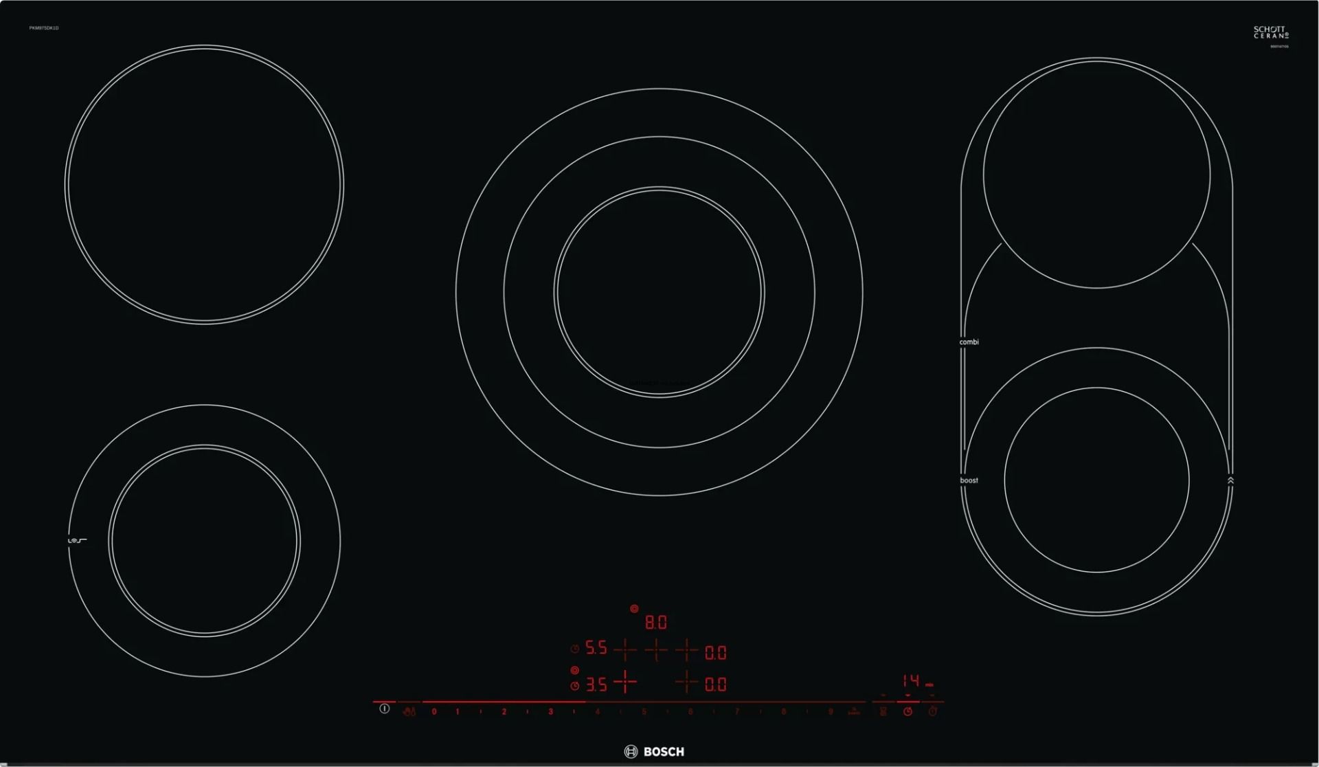 Bosch Serie 8 Electric Hob 90cm Black PKM975DK1D