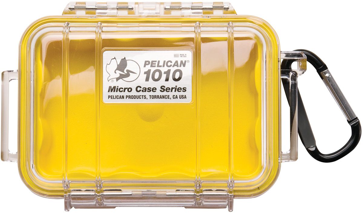 Pelican 1010 Case W/Liner -Wi-Yellow Clear